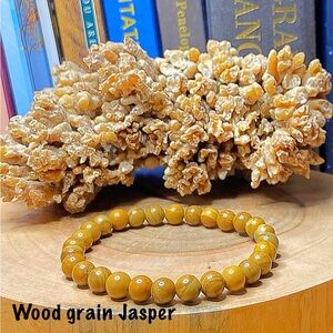 6mm Wood grain Jasper gemstone bracelet